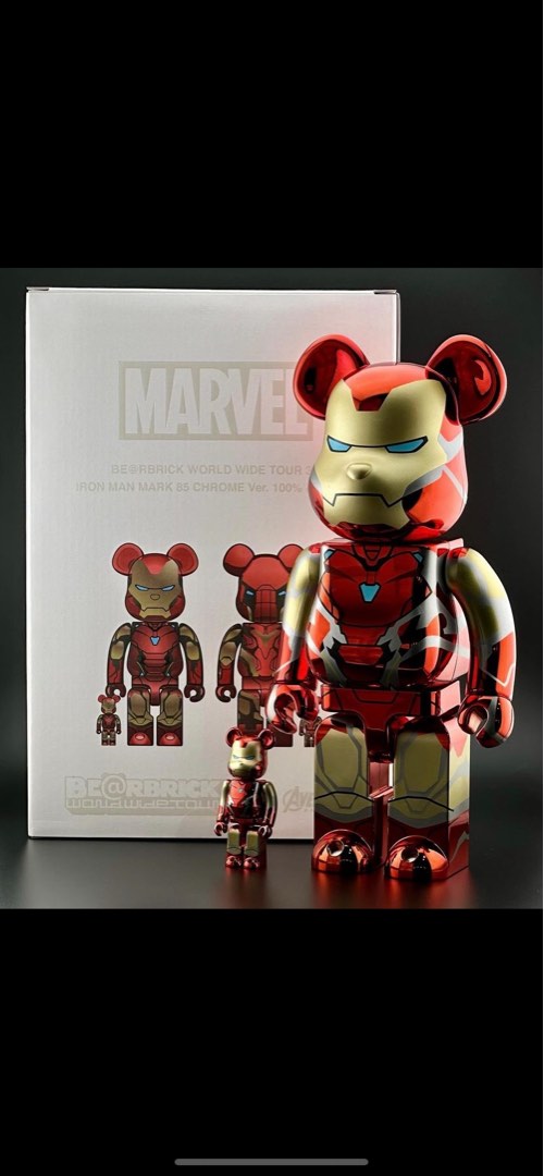 Be@rbrick Ironman mark85 chrome 100 and 400%, 興趣及遊戲, 玩具