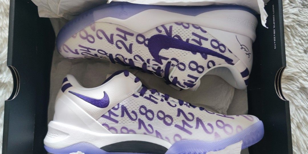 BNDS Kobe 8 Protro White White Court Purple basketball shoe UK9 US10
