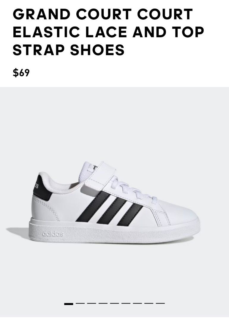 ADIDAS GRAND COURT COURT ELASTIC LACE AND TOP STRAP SHOES 11K