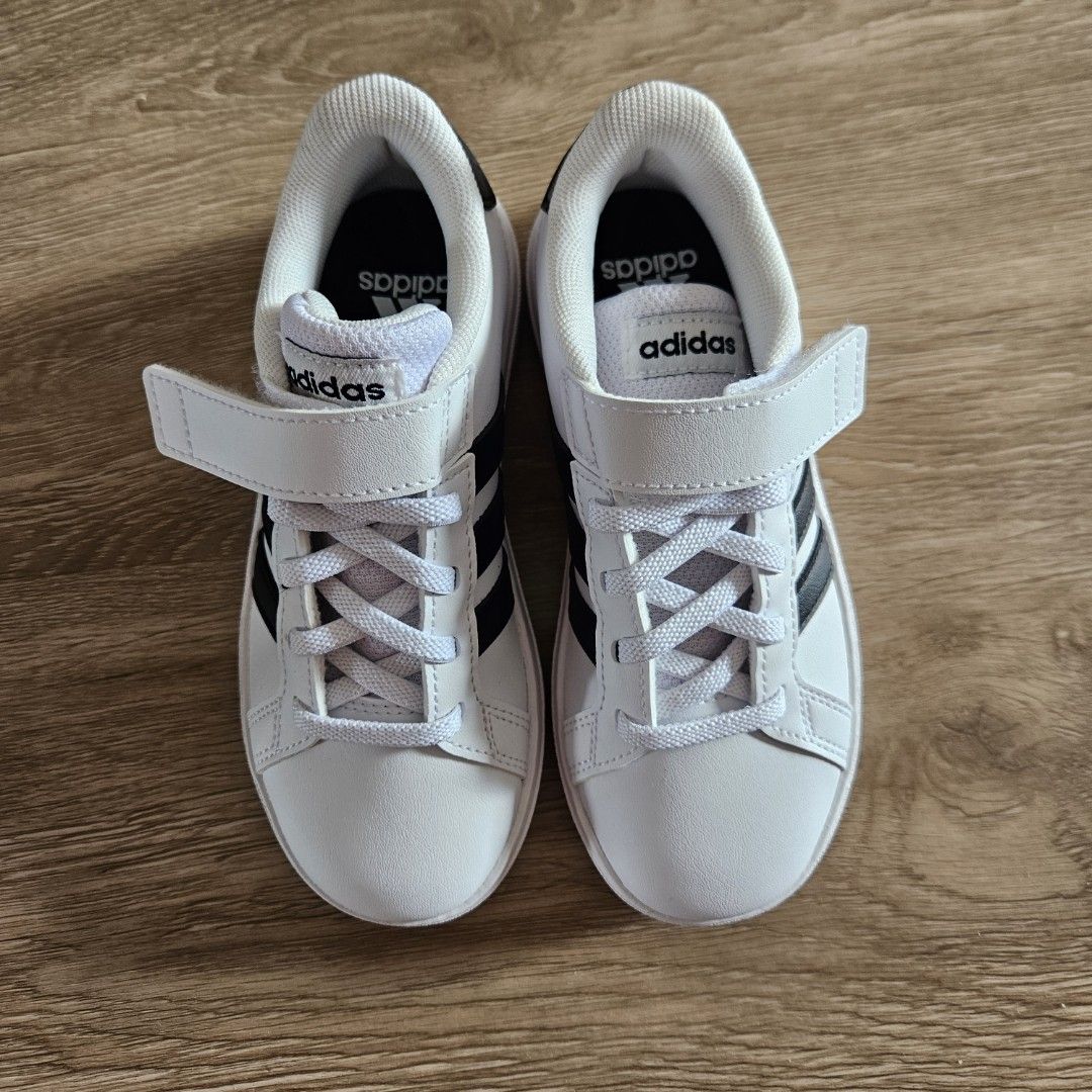 ADIDAS GRAND COURT COURT ELASTIC LACE AND TOP STRAP SHOES 11K