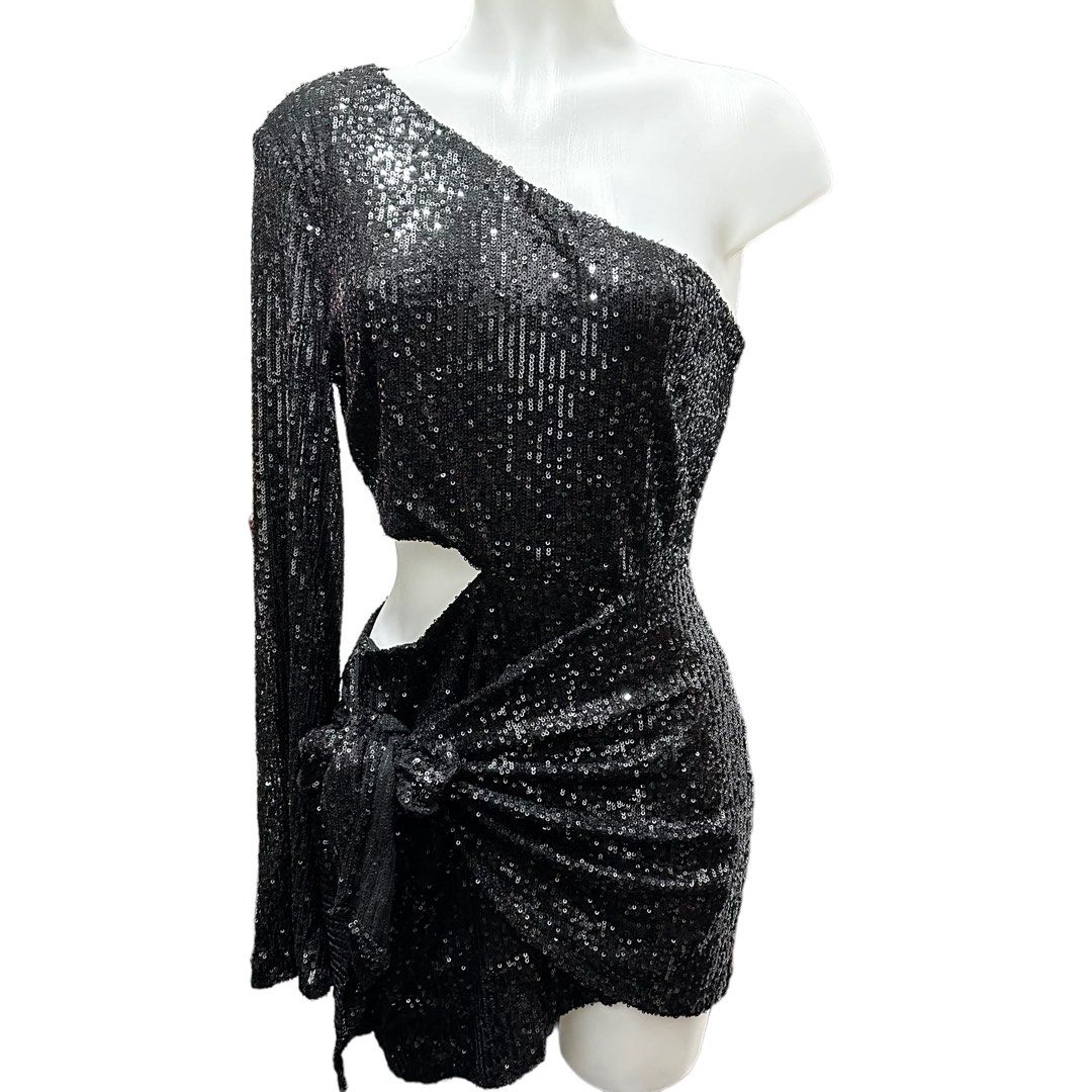 BRAND NEW FASHION NOVA sequin dress longsleeve sexy prom club party event sparkly  glitter black, Women's Fashion, Dresses & Sets, Evening dresses & gowns on  Carousell