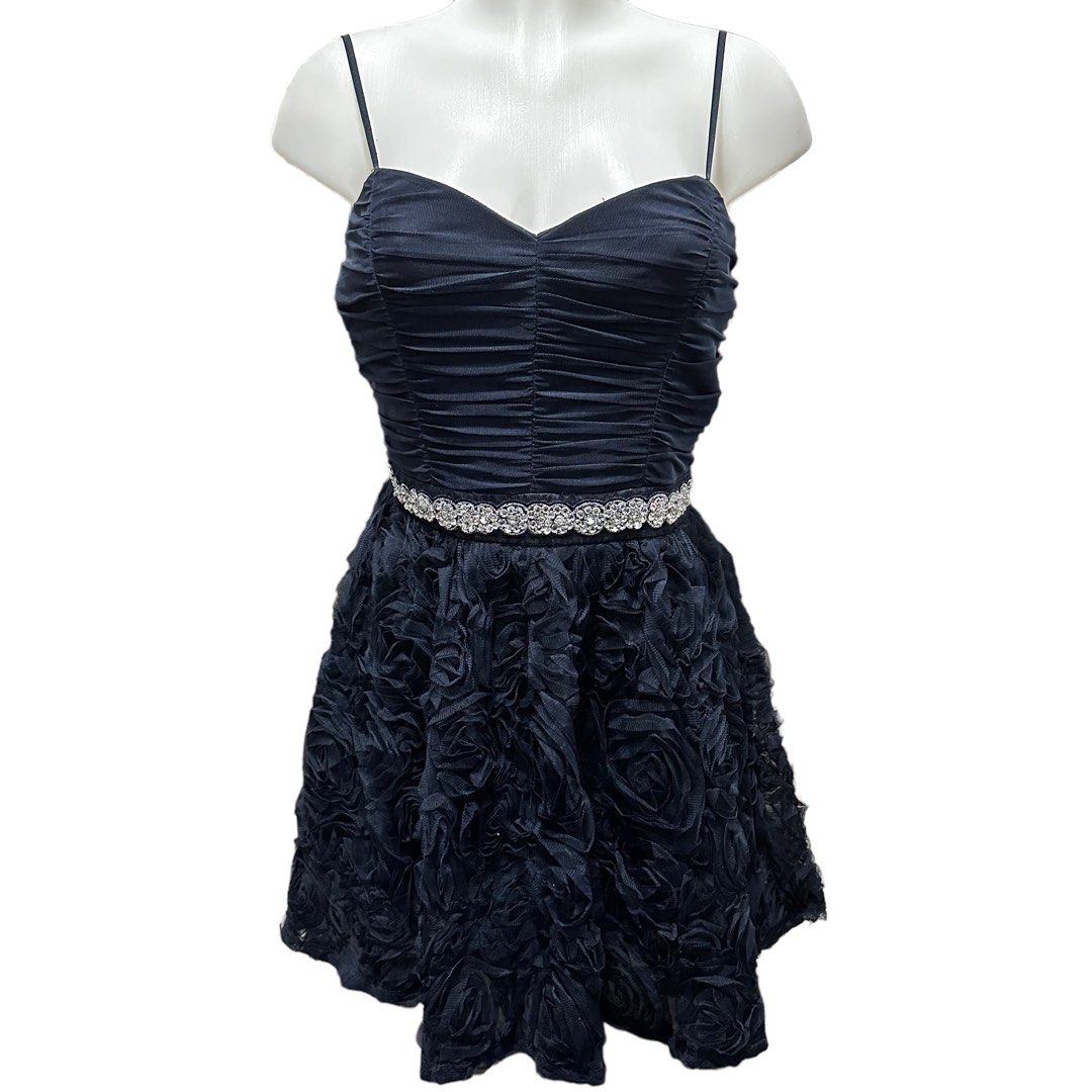 BRAND NEW TRIXXI prom dress gown event dark blue floral cocktail