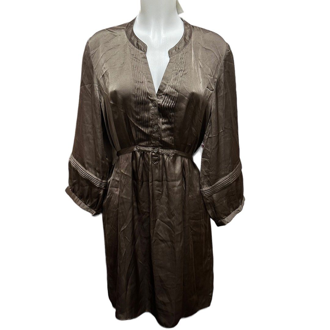 BRAND NEW WITH TAG H&M brown longsleeve satin dress wrap around, Women's  Fashion, Dresses & Sets, Dresses on Carousell