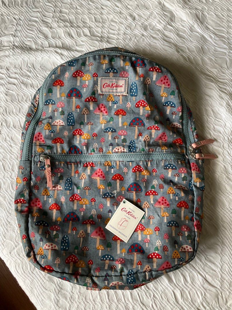 Cath Kidston Foldaway Backpack Mushroom Women s Fashion Bags Wallets Backpacks on Carousell