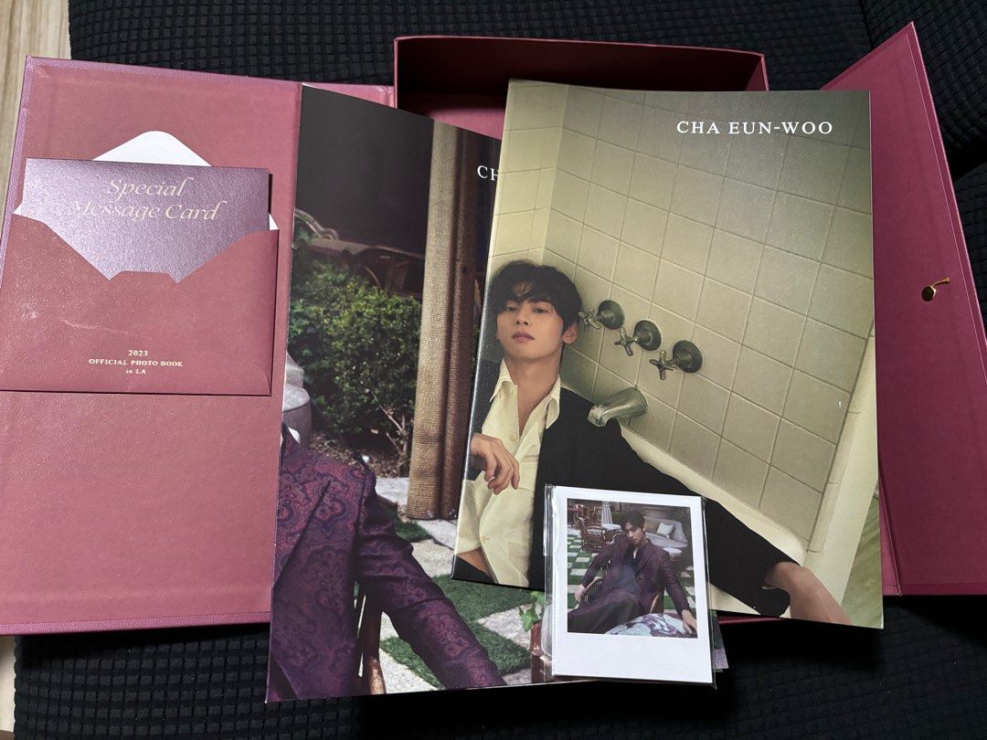 Cha Eun Woo LA Photobook 2023 Set 1 only available (Category: K-Wave Merchandise) located in Rizal. Submitted by kvgrc (Listing ID 1286727648, Image 2). Description: Set 1 (Outbox, 2 poster, Special Card & 1 Lined note, Polaroid Set Calendar & 1 Pc) (may issue si outbox see last photo, due to shipping) (Desk Calendar, Qr Calendar, 1 Blank Note & 1 Pc) SET 1,900 will give freebies. Set 2 (Photobook, 1 Grid Notebook & Cd, 1 Pc) (SOLD) The other 1 P