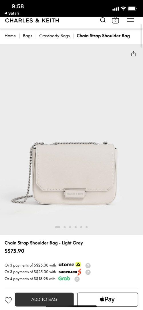 White chain cheap strap bag