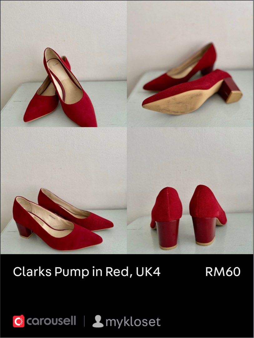 Clarks red pumps shop