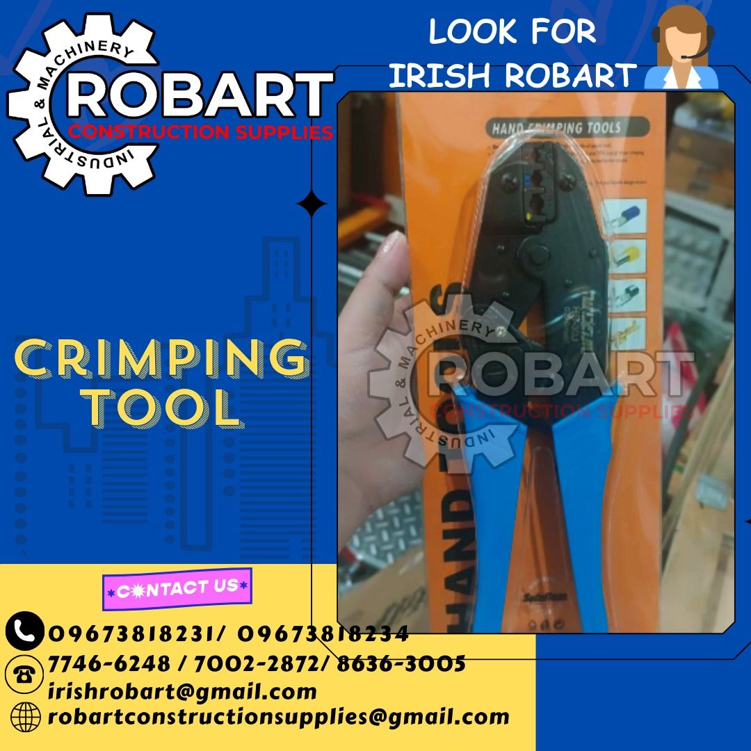 Crimping tool (Category: Construction Tools & Equipment) located in Manila. Submitted by irishrobart_22 (Listing ID 1286707313, Image 1). Description: Crimping tool 0.5-6mm2 9'' lenghth HS-305 SEND US MESSAGE FOR INQUIRIES ‼️‼️ LOOK FOR IRISH ROBART VBR : 0 9 6 7 3 8 1 8 2 3 1/ 0 9 6 7 3 8 1 8 2 3 4 LANDLINE 8-6 3 6 3 0 0 5 / 7 7 4 6 -6 2 4clevis hanger 8 / 7 0 0 2-2 8 7 2 GMAIL: I R I S H R O B A R T @ G M A I L . C O M Office Address: 1405 Yuse