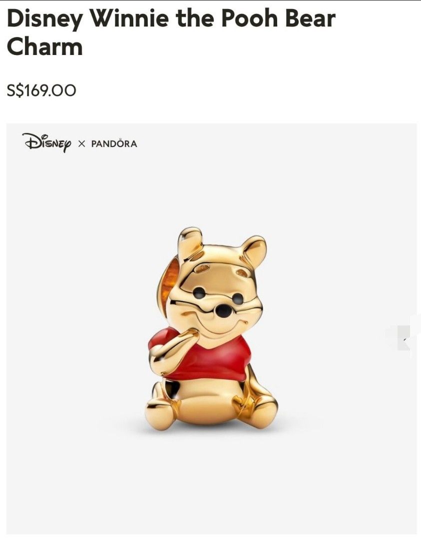 Pooh bear charm pandora on sale