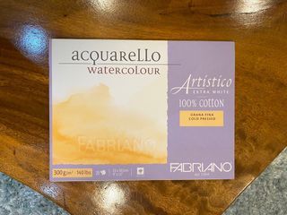 Fabriano Artistico acquarello watercolor paper block 9x12 inches 300gsm cold pressed 100% cotton