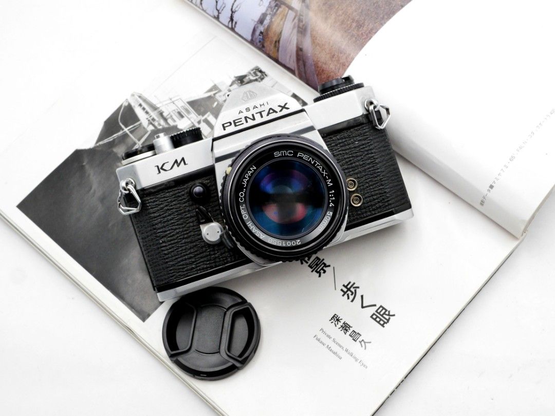 ASAHI PENTAX KM シルバーSMC PENTAX50mm F1.4 - フィルムカメラ