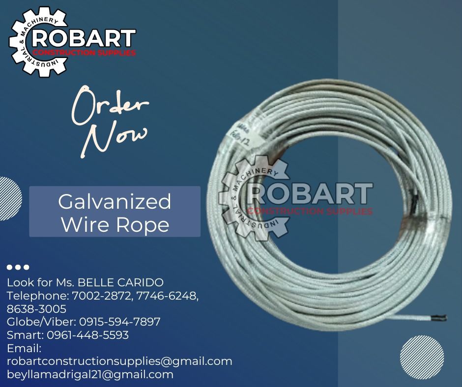 GI Wire Rope, Commercial & Industrial, Construction Tools & Equipment ...