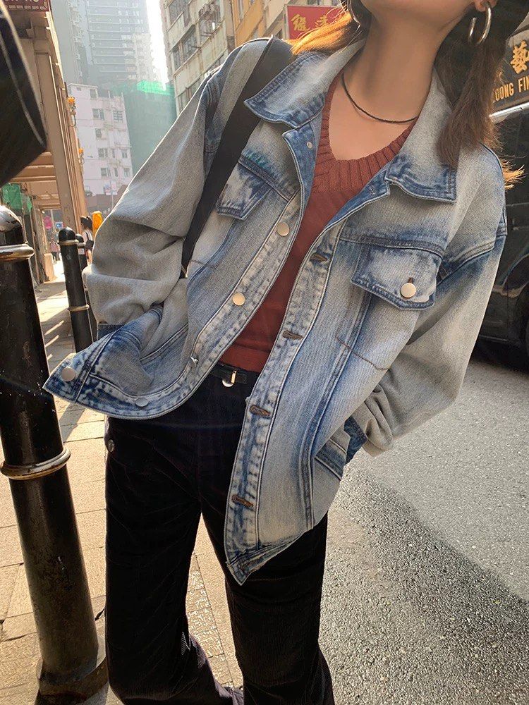 Washed out outlet jean jacket