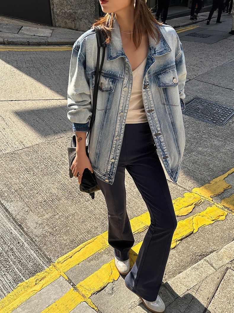 Washed out outlet jean jacket