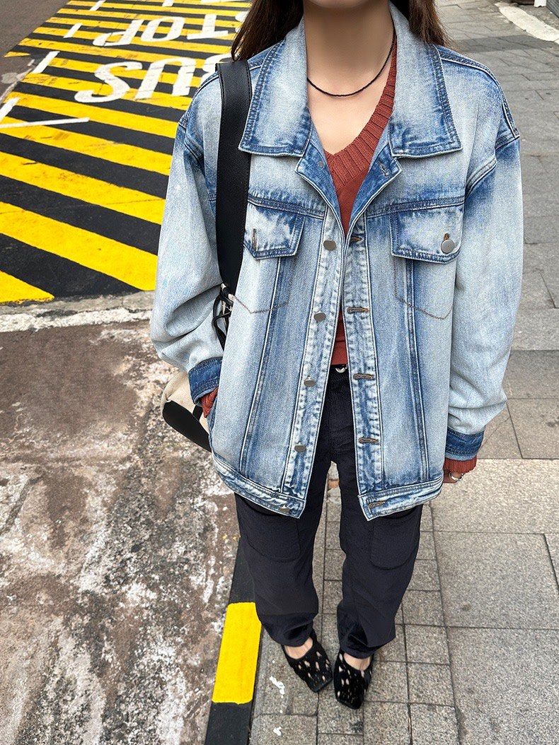 Hector Washed Out Blue Vintage Relaxed Fit Denim Jacket