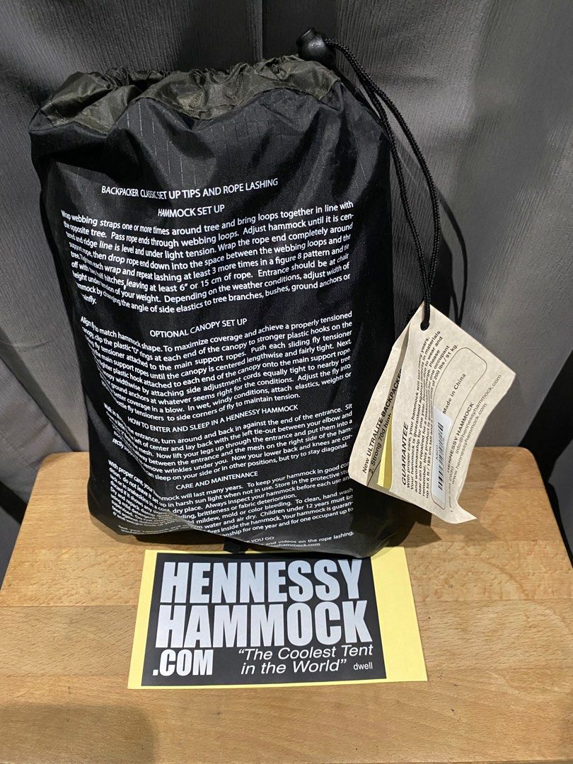 HENNESSY HAMMOCK ULTRALITE BACKPACKER Sports Equipment Hiking Camping on Carousell