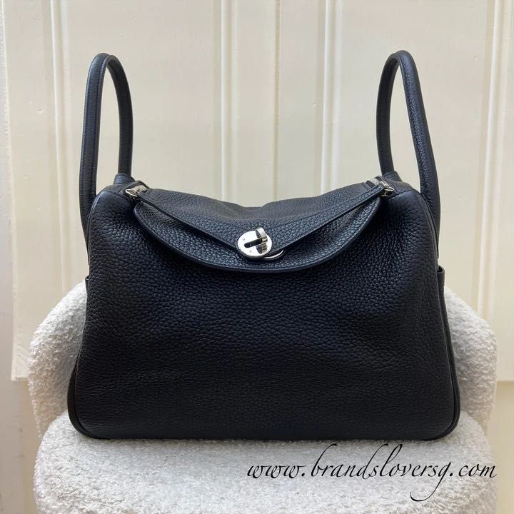 Hermes Lindy 30 in Black Clemence Leather and PHW