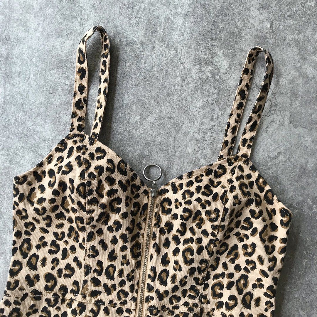H&M dress leopard, Fesyen Wanita, Pakaian Wanita, Gaun Rok di