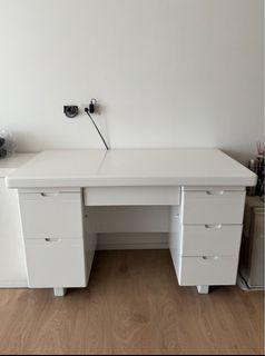 Home Office Desk with Drawers White