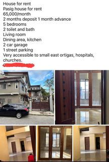 5 BED ROOM HOUSE AND LOT FOR RENT! DONA JULIANA SUBDIVISION ORTIGAS EXTENSIO PASIG CITY