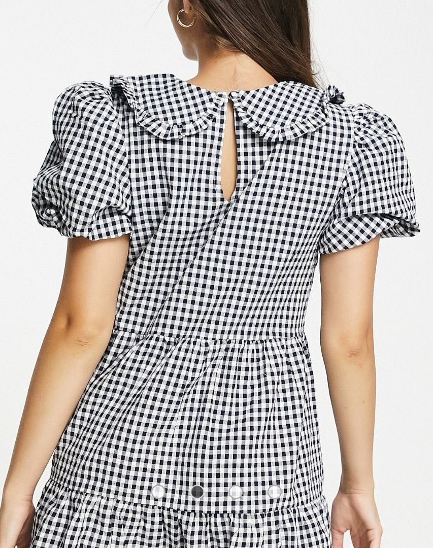 Gingham navy dress online