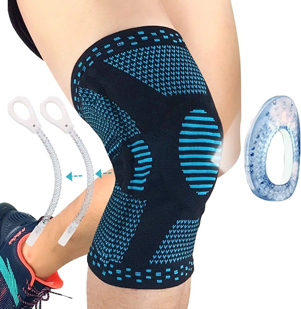 Knee Compression Sleeve Pain Relief Silicone Support Knee Brace