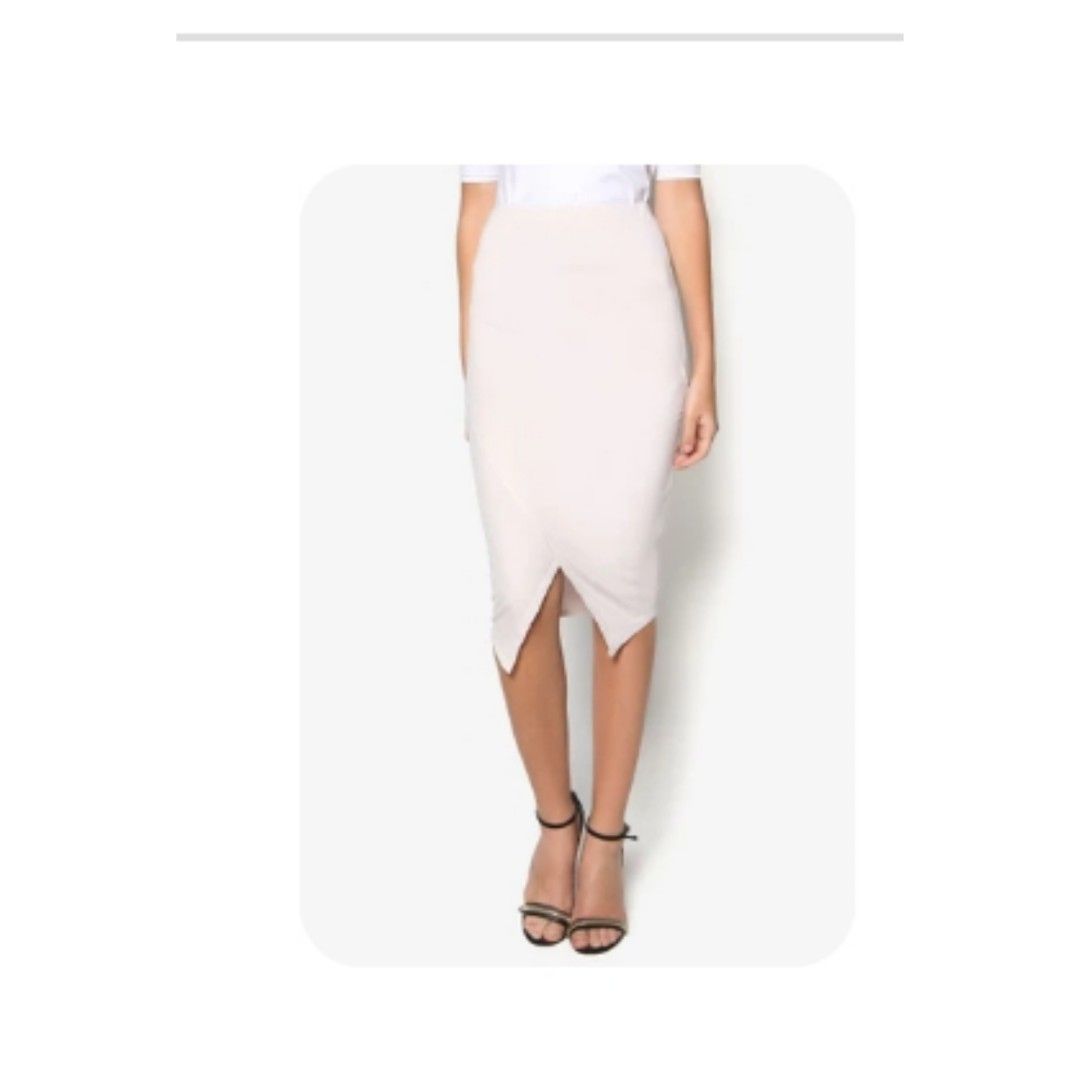 Missguided white midi skirt online