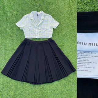 Miu Miu Wool Pleated Skirt
