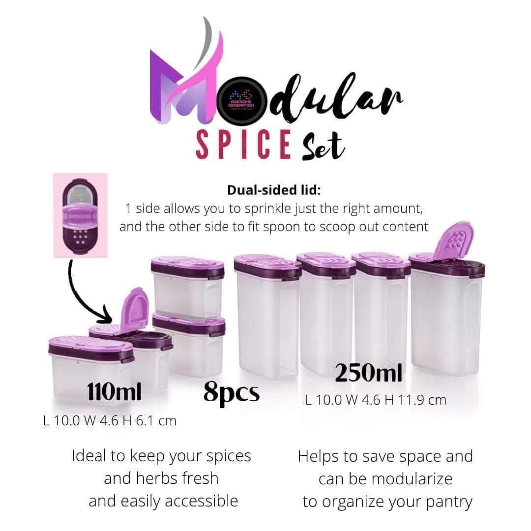 Modular spice tupperware 8biji, Furniture & Home Living, Kitchenware ...