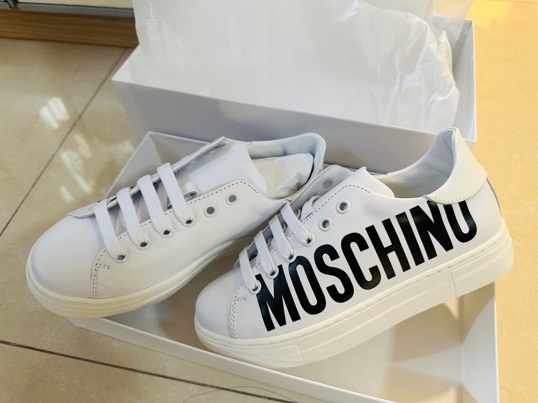 Moschino white shoes store