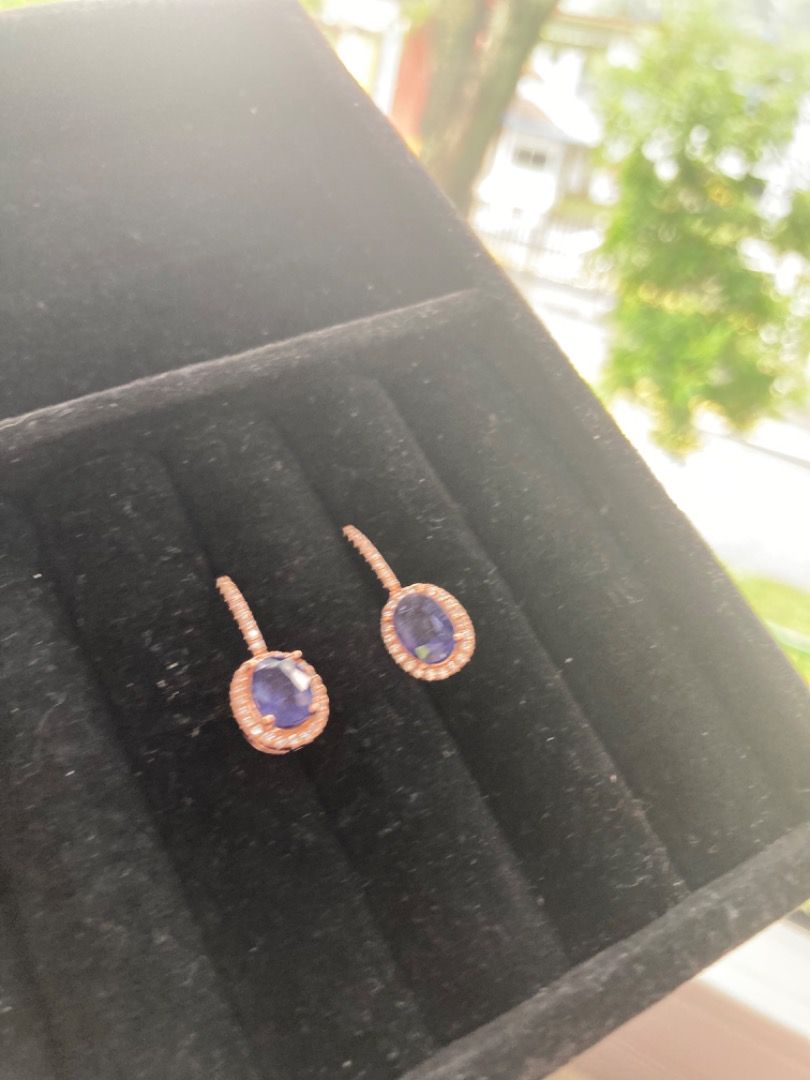 Raw sapphire hotsell earrings