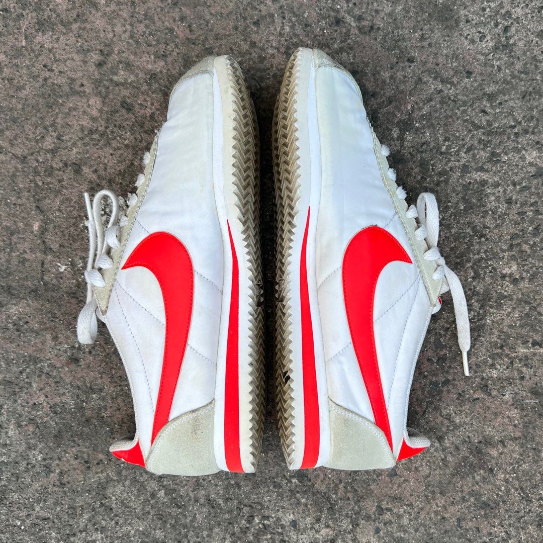 Nike classic cortez deals nylon white habanero red