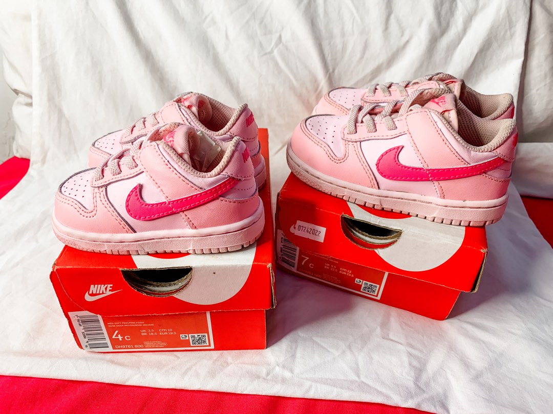 Nike Dunk low (tde) pink foam (barbie) size 4C, Babies & Kids