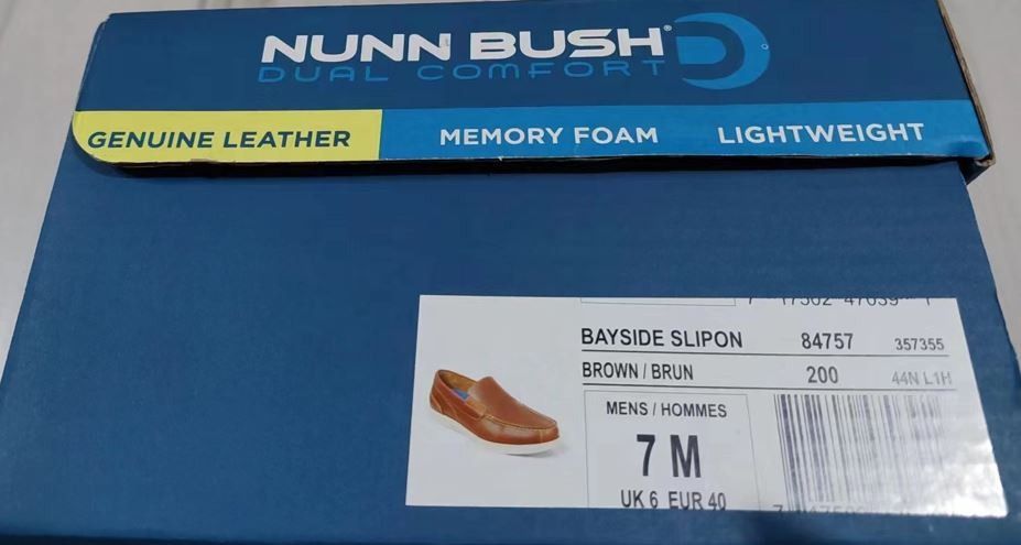 Nunn Bush dual comfort memory foam shoes