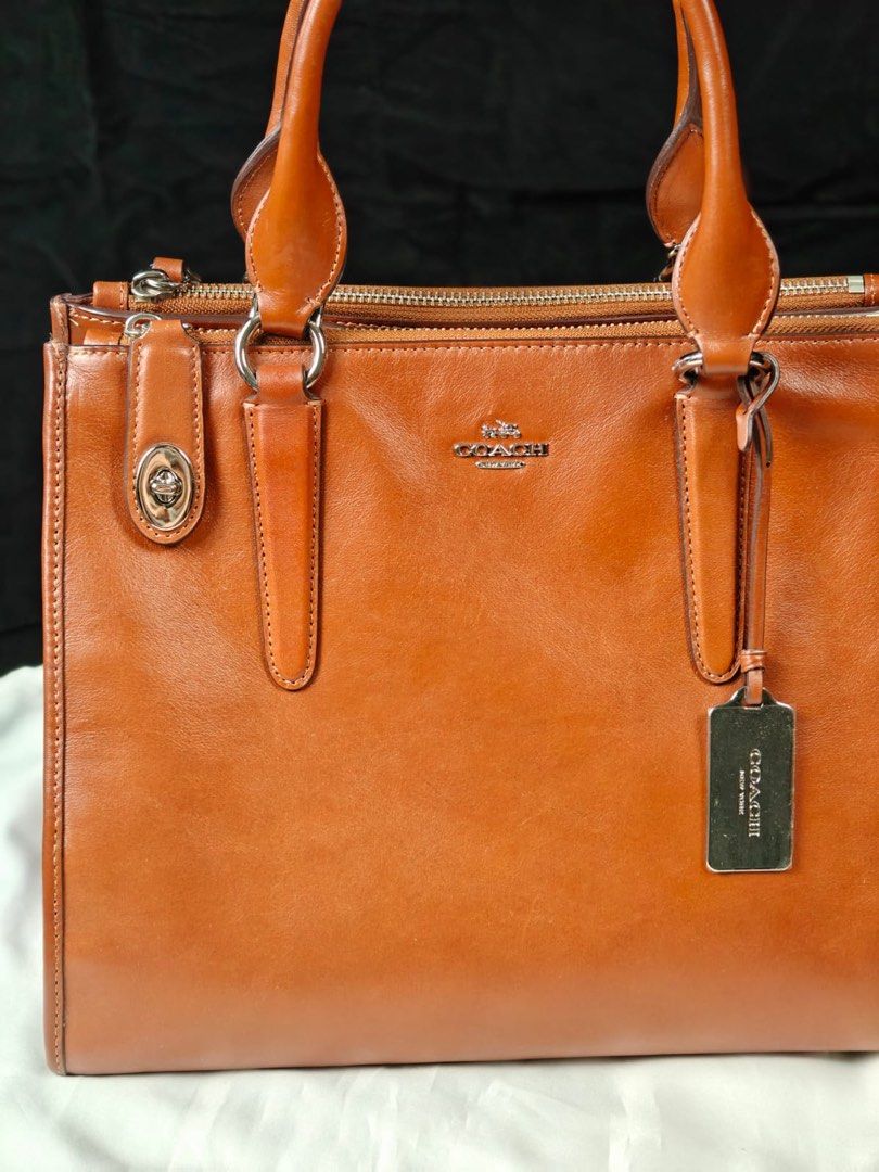 NWOT Coach Crosby Brown Leather Hand Bag with Strap, Women's