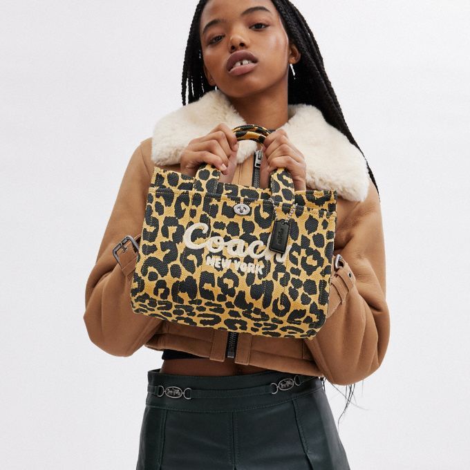 PERSONAL SHOPPER COACH CARGO TOTE BAG 26 WITH LEOPARD PRINT Luxury Bags Wallets on Carousell