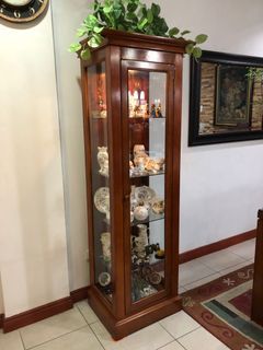 PHILUX Curio Display Cabinet - Mahogany