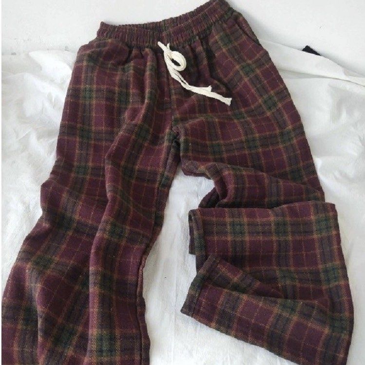 Red plaid clearance plus size pants