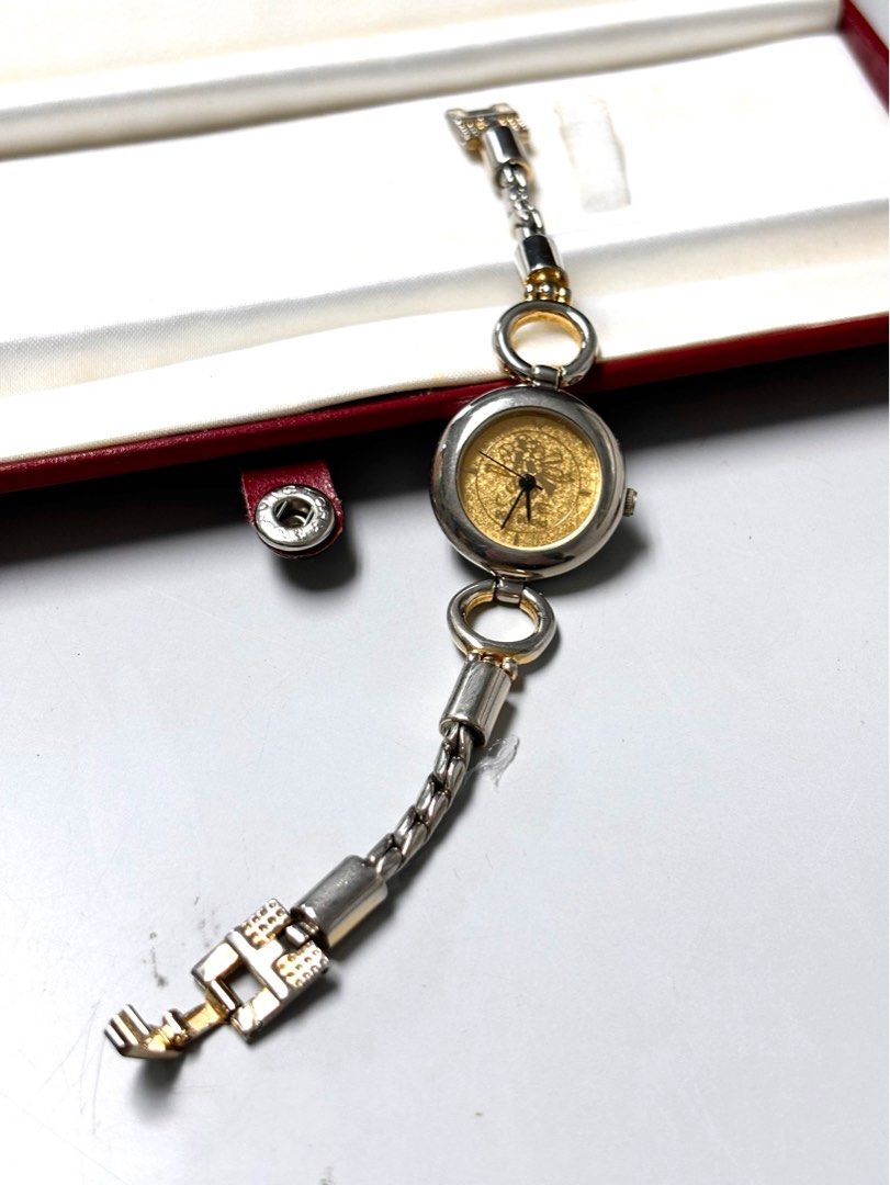 580 Rare Edition 999.9Gold Vintage Osirock Quartz Watch Japan movt
