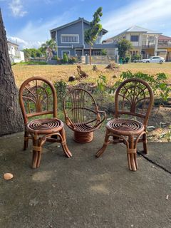 rattan miniature chairs