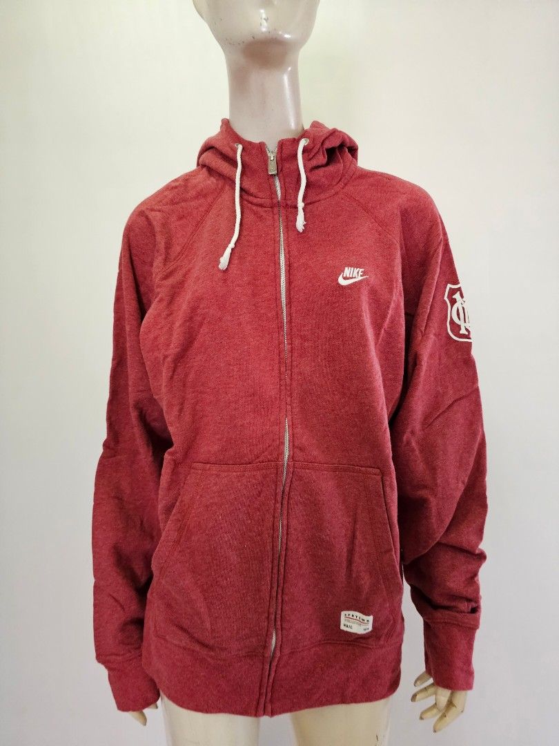 Red nike discount hoodie zip up