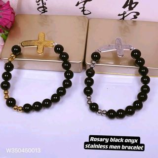 Rosary black onyx men bracelet