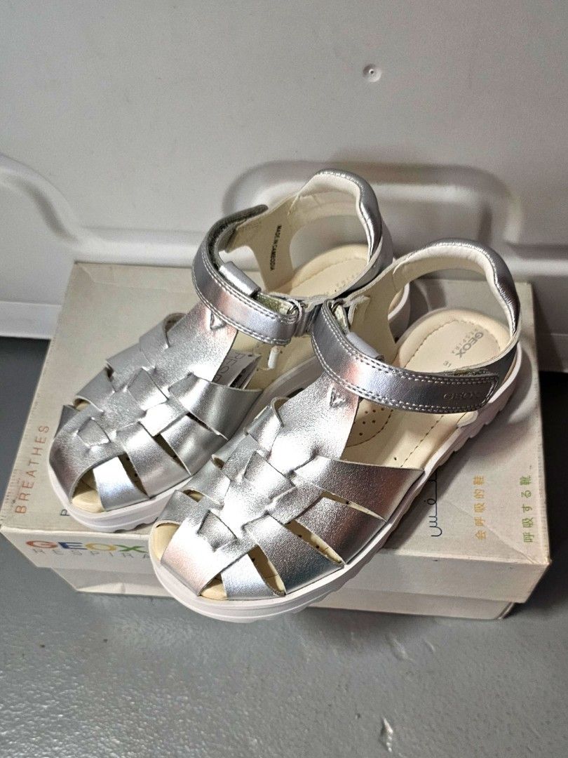 Sale NB Geox Kid Shoes Girl Sandals Silver US13 Babies Kids