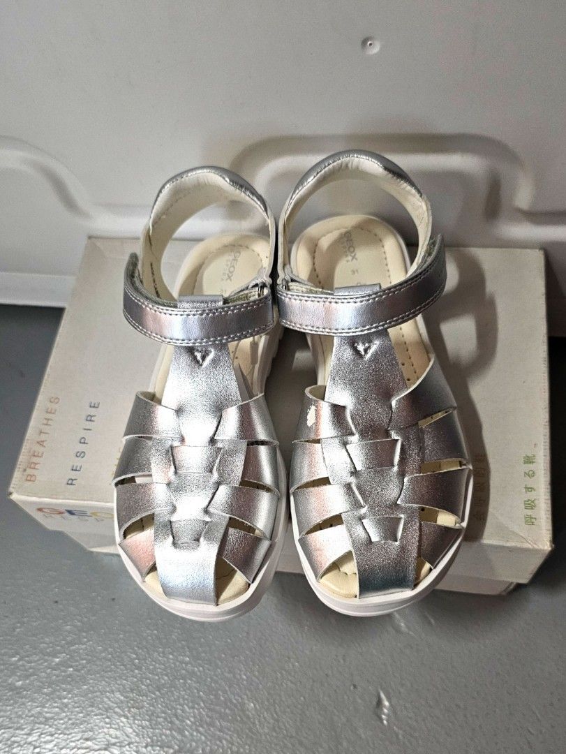Sale NB Geox Kid Shoes Girl Sandals Silver US13 Babies Kids