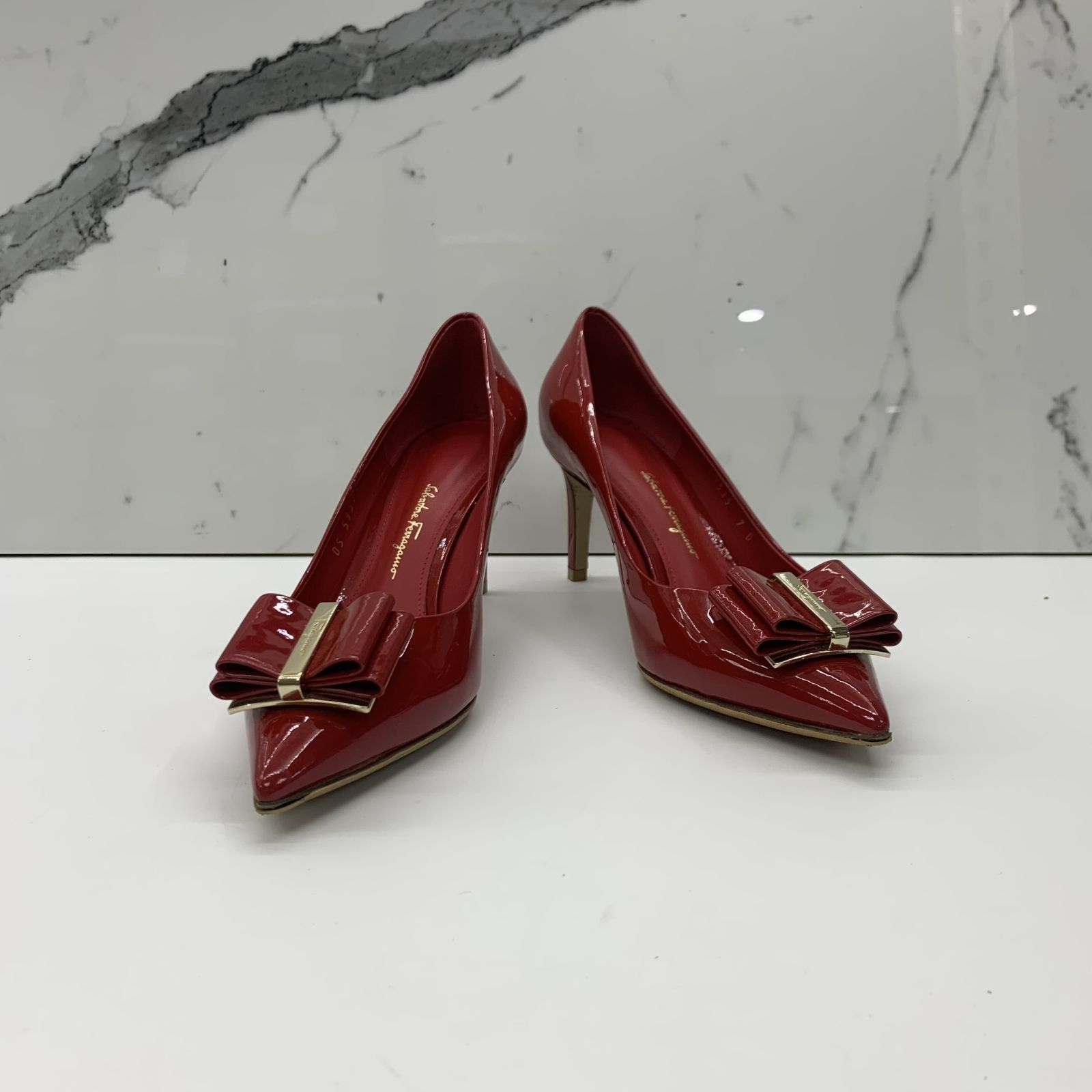 Ferragamo red heels deals