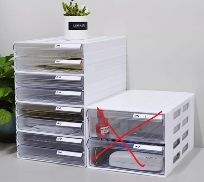 Stackable drawers (Category: Storage Boxes & Baskets) located in Singapore. Submitted by nippit (Listing ID 1286791464, Image 3). Description: stackable modular drawers Brand NEW never used I have many. around 20 modules each module with two drawers are $3.90 245mm width 351mm depth 95mm height .
