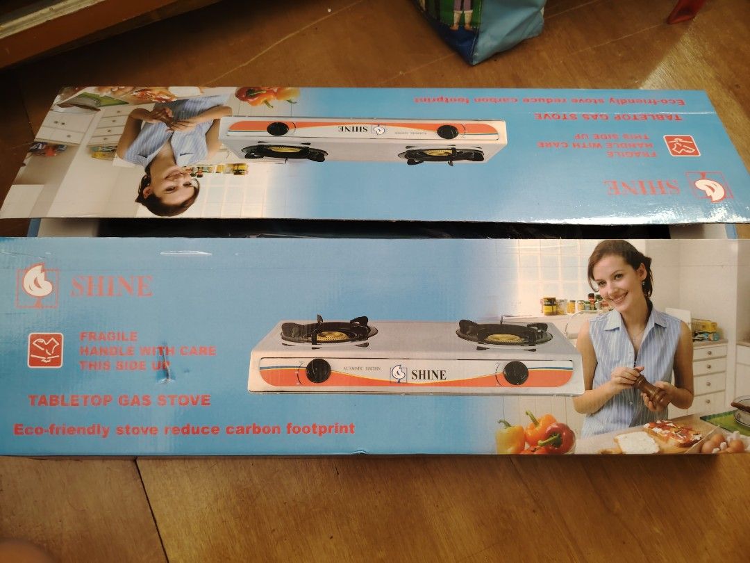 Stove double burner shine (Category: Cookware & Accessories) located in Makati City. Submitted by valleysline (Listing ID 1286647170, Image 2). Description: Brand new Big size Shine gaz.