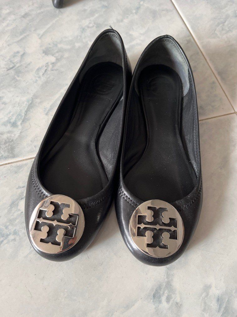 All black tory burch flats cheap