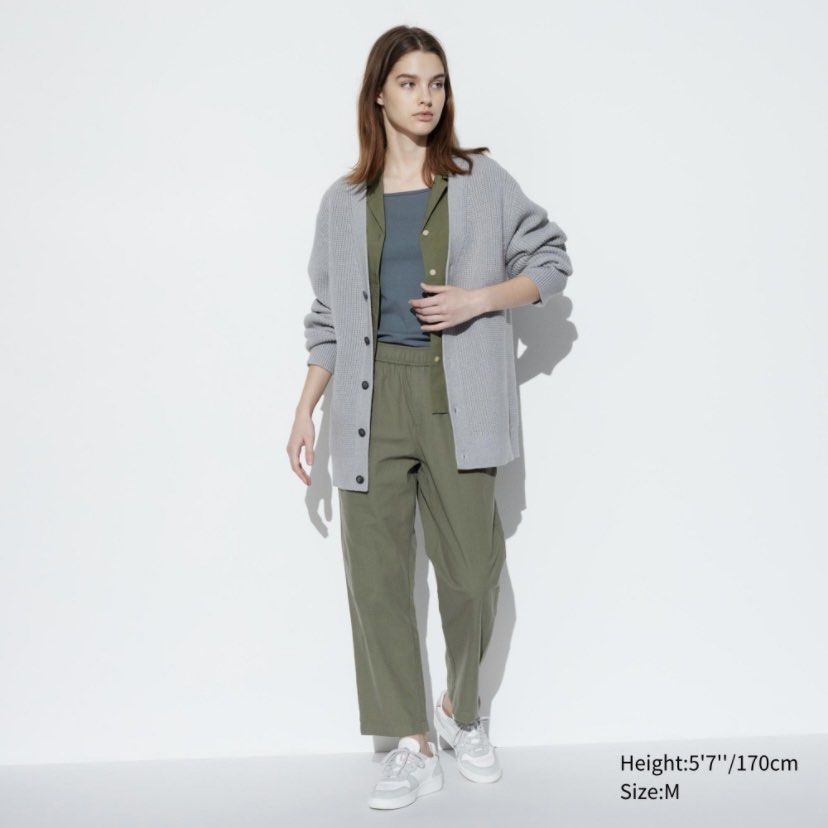 Uniqlo Cotton Relaxed Ankle Pants, Women's Fashion, Bottoms, Other Bottoms  on Carousell