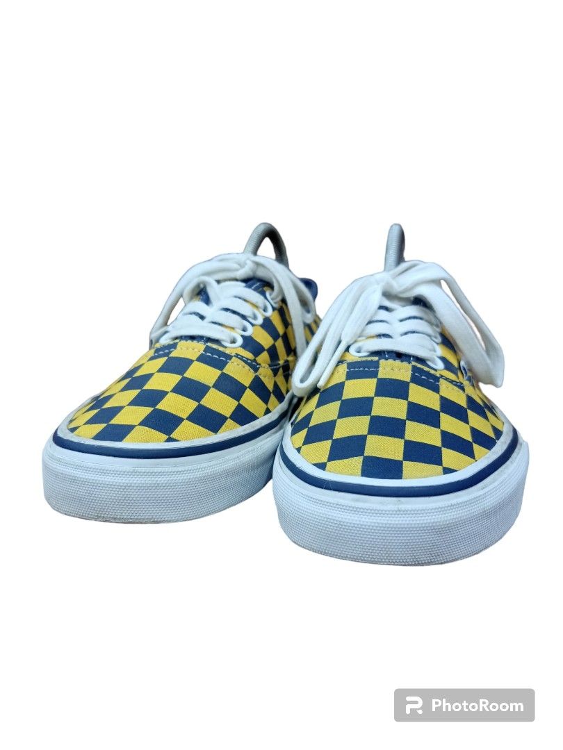 Vans checkered shoes blue cheap